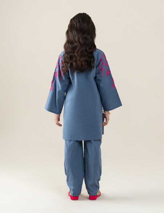 2 PIECE CONTRAST EMBROIDERED SUIT