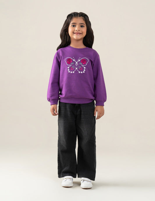 BUTTERFLY FLORAL GRAPHIC SWEATSHIRT