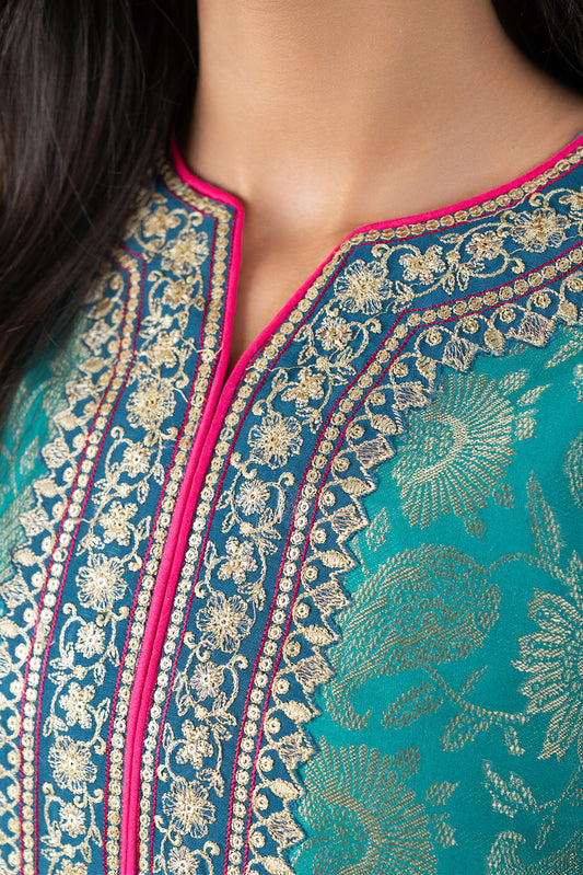 2 PIECE EMBROIDERED DANIER JACQUARD SUIT (PRET)