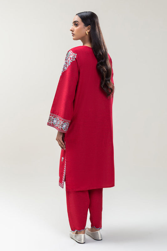2 PIECE EMBROIDERED TWO WAY SLUB SUIT (PRET)