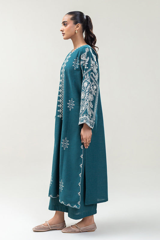 2 PIECE EMBROIDERED TWO WAY SLUB SUIT (PRET)