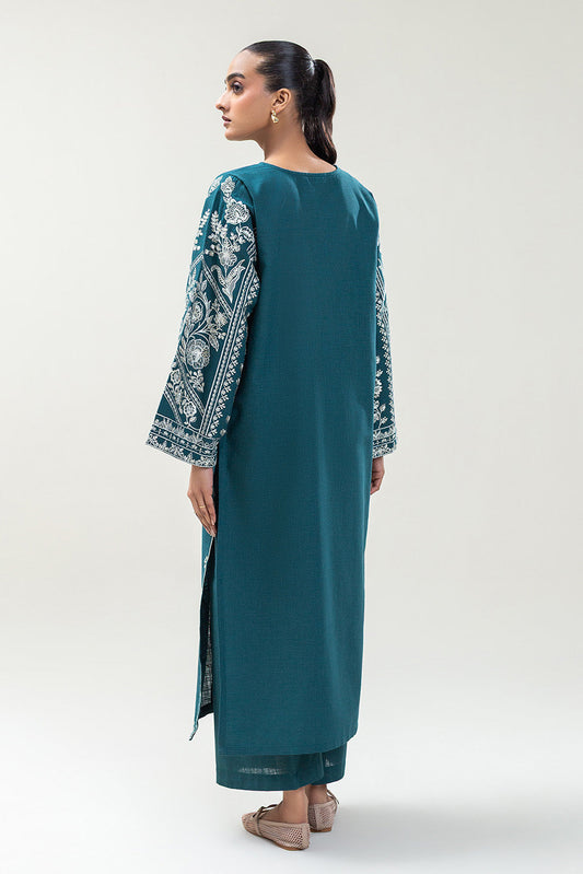 2 PIECE EMBROIDERED TWO WAY SLUB SUIT (PRET)