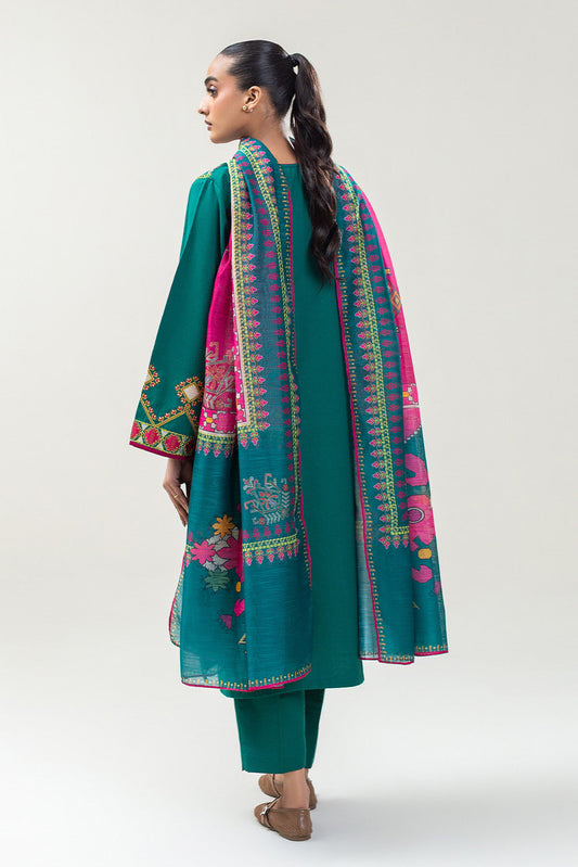 3 PIECE EMBROIDERED KARANDI SUIT (PRET)