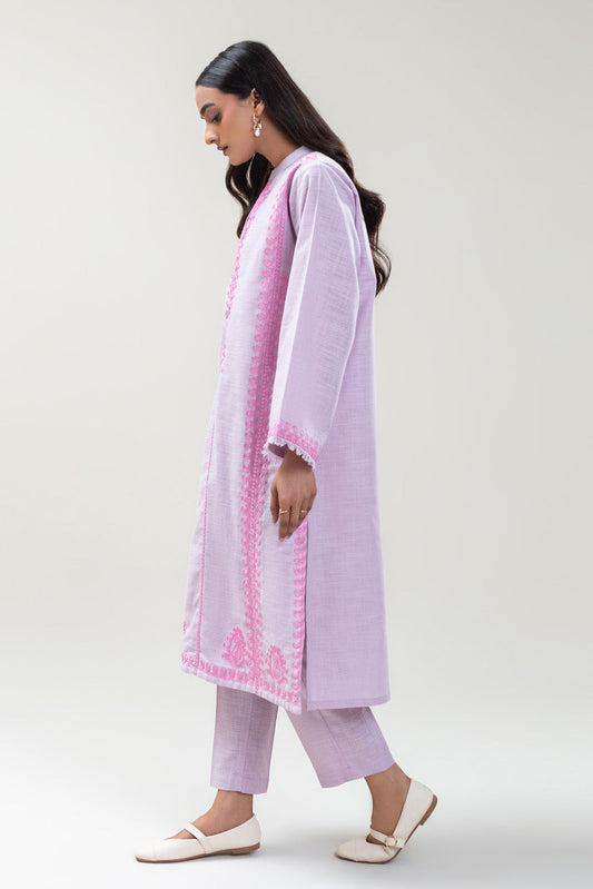 2 PIECE EMBROIDERED TWO WAY SLUB SUIT (PRET)