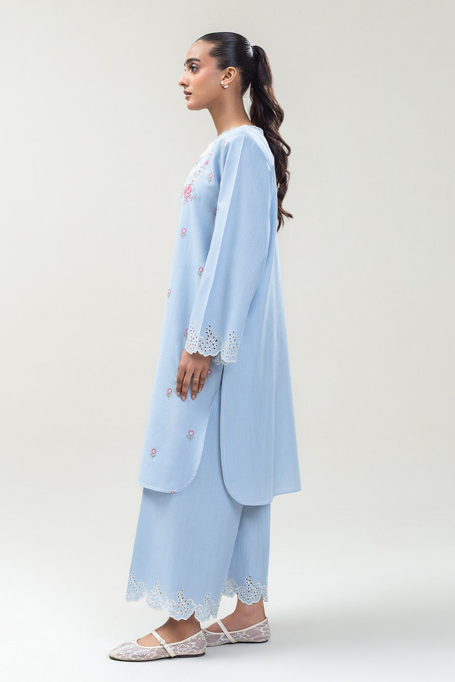 2 PIECE EMBROIDERED SLUB KHADDAR SUIT (PRET)