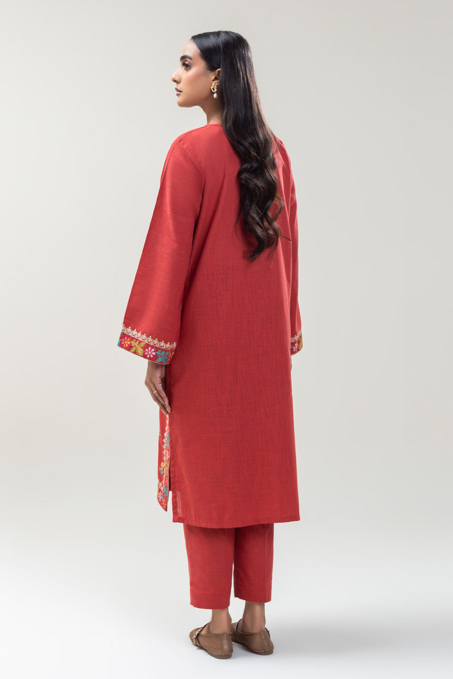 2 PIECE EMBROIDERED TWO WAY SLUB SUIT (PRET)