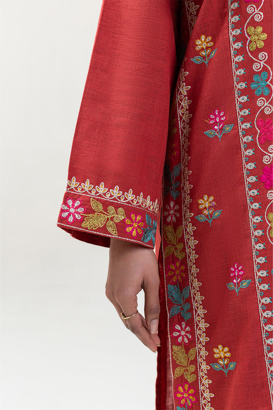 2 PIECE EMBROIDERED TWO WAY SLUB SUIT (PRET)